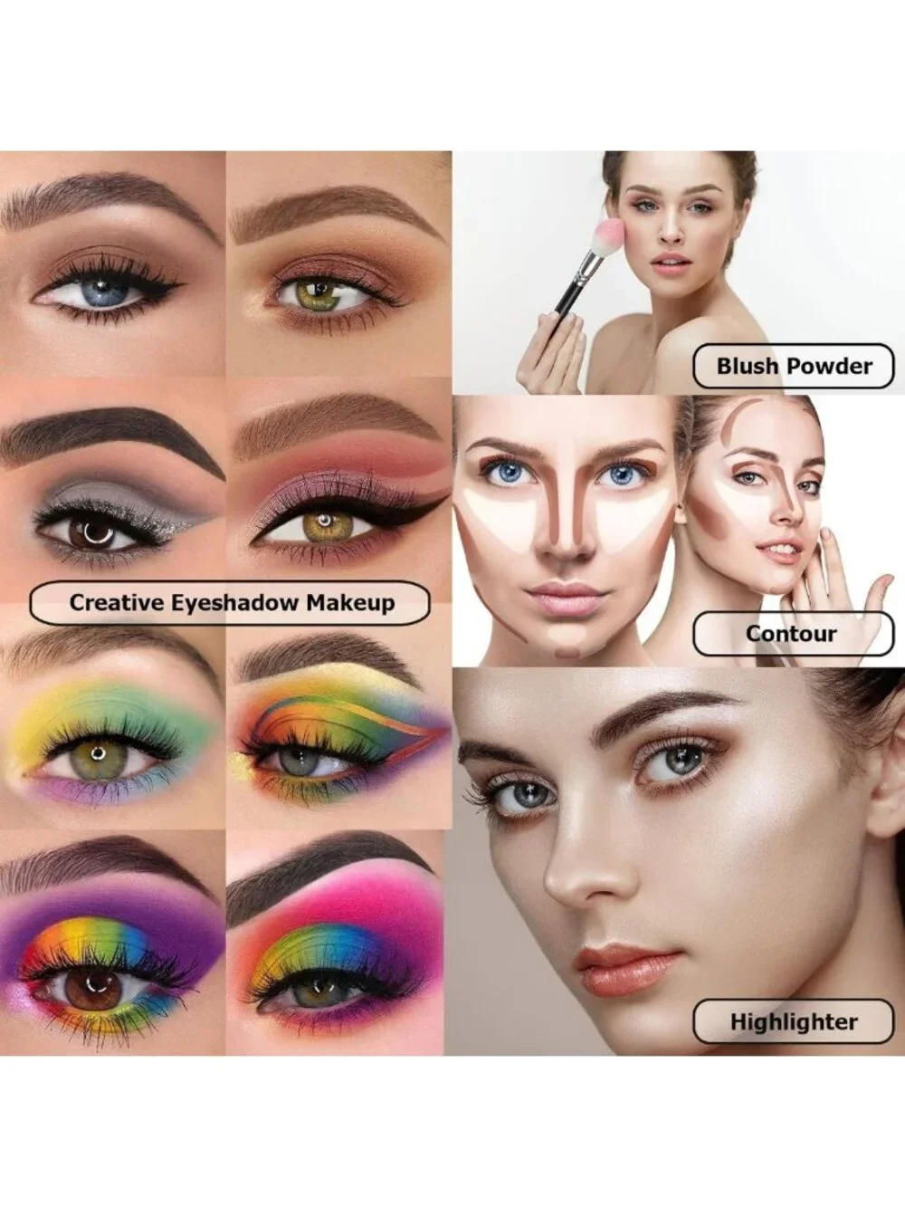 15-Piece Eyeshadow Palette & Brush Set - 86 Pigmented Colors, Matte & Shimmer